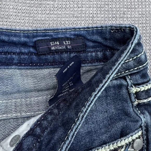 Vigoss Womens Size 3/4 L33 Blue Denim Bootcut Dallas Heritage Jeans Embellished - Picture 8 of 15